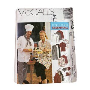 McCalls 2233 Chef Apron Sewing Pattern Uniform Essentials Size Large UNCUT